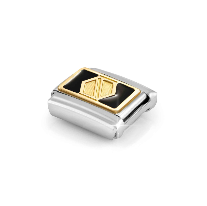 Nomination Enamel Black Hex Screw 18ct Gold and Stainless Steel Composable Charm