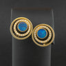 18ct Yellow Gold Opal and Diamond Stud Earrings 12g