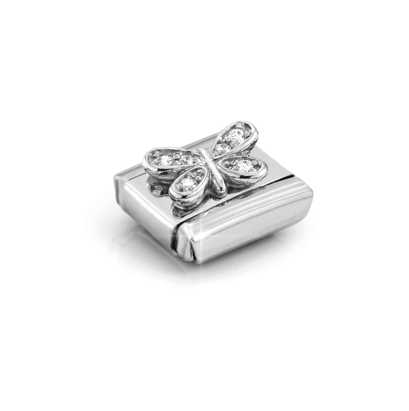 Nomination CZ Butterfly Sterling Silver and Stainless Steel Composable Charm