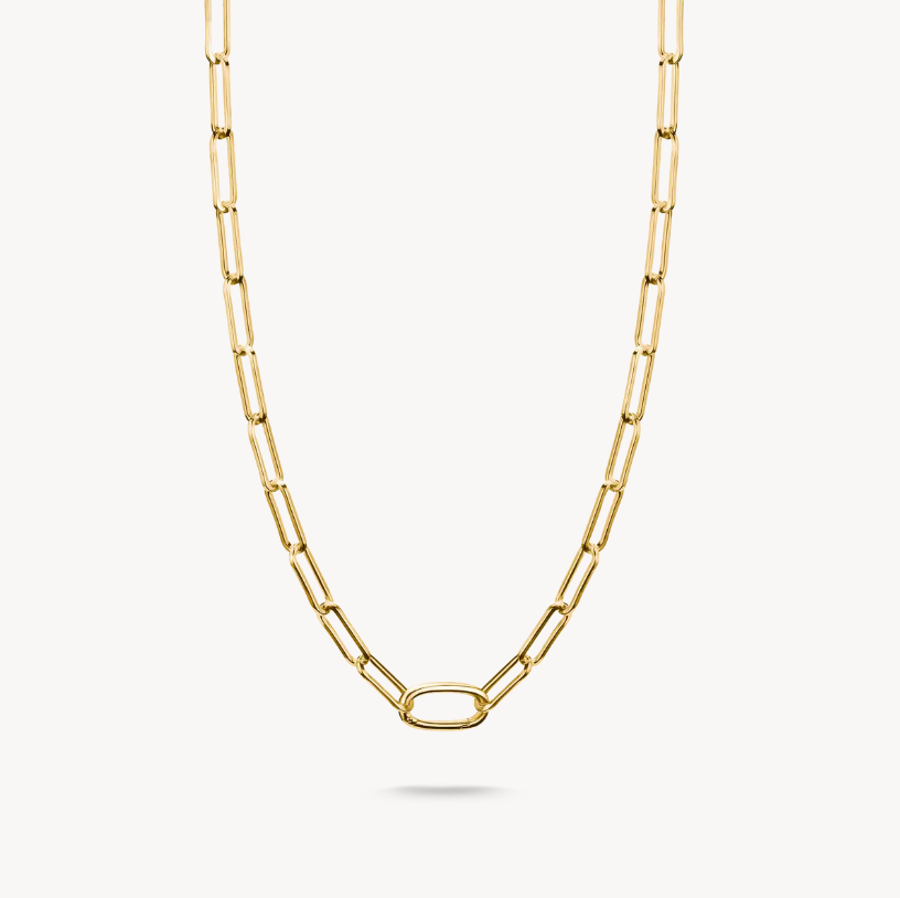 Thomas Sabo Gold Plated Sterling Silver Paperclip Connect Charm Necklace