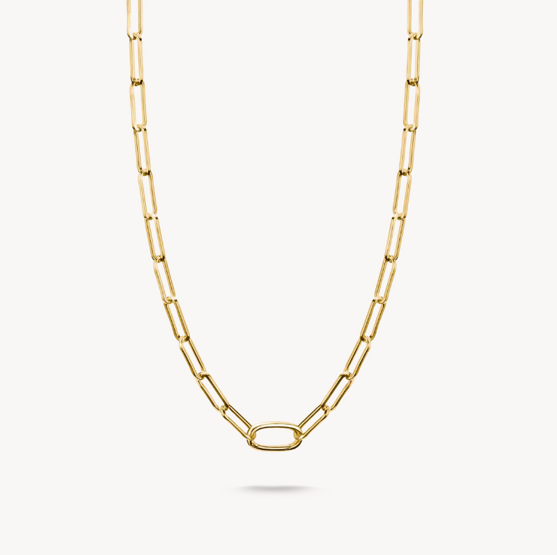 Thomas Sabo Gold Plated Sterling Silver Paperclip Connect Charm Necklace