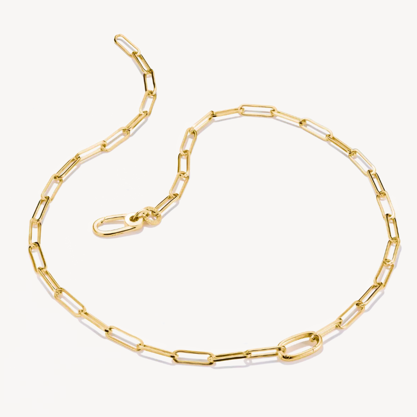 Thomas Sabo Gold Plated Sterling Silver Paperclip Connect Charm Necklace