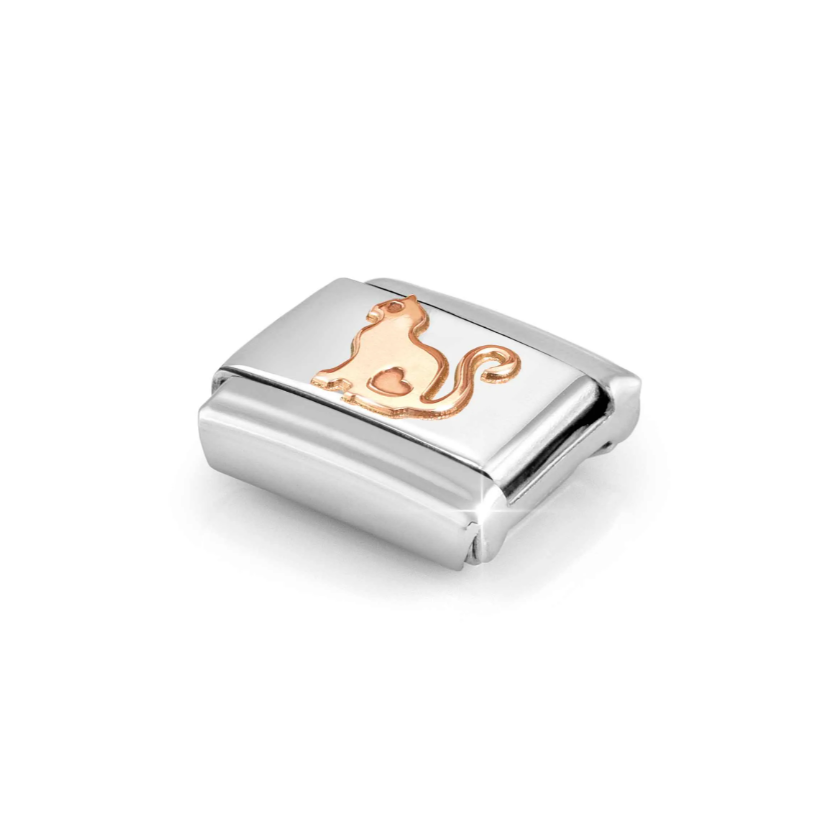 Nomination Cat 9ct Gold and Stainless Steel Composable Charm