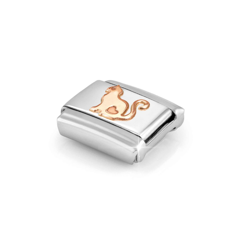 Nomination Cat 9ct Gold and Stainless Steel Composable Charm