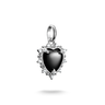 Thomas Sabo Sterling Silver Black Vintage Heart with Stones Connect Charm