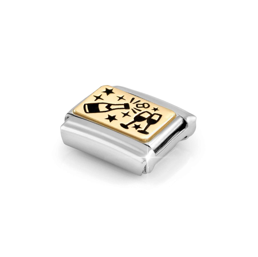 Nomination Cheers 18ct Gold and Stainless Steel Composable Charm