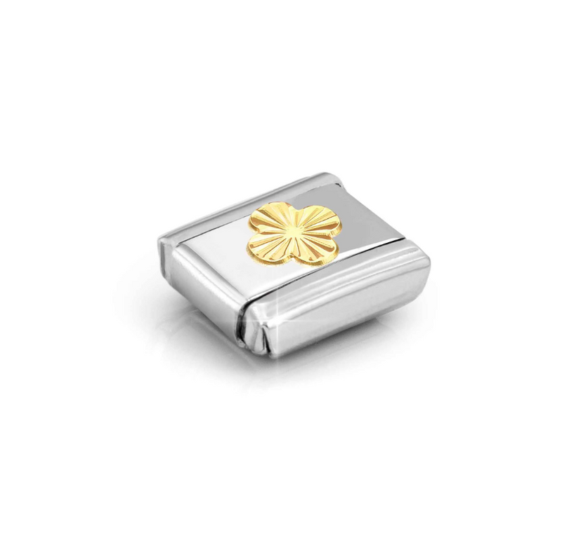 Nomination Four Leaf Clover 18ct Gold and Stainless Steel Composable Charm