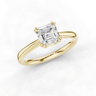 Caspia Asscher Cut Double Claw Diamond Solitaire Ring