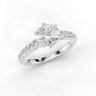 Crocus Round Cut Diamond Accent Ring