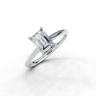 Daisy Emerald Cut Diamond Floral Solitaire Ring