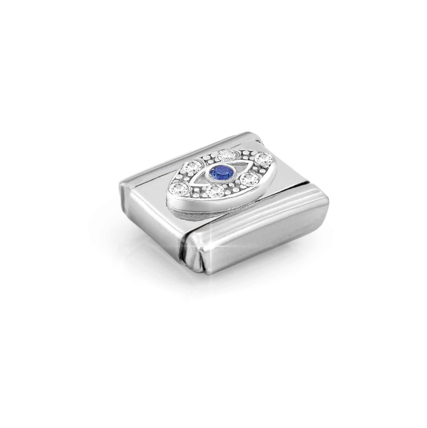 Nomination Eye with CZ Sterling Silver and Stainless Steel Composable Charm