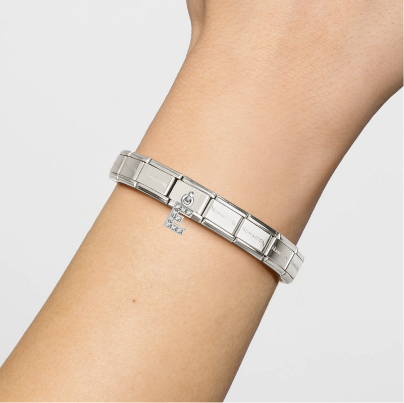 Nomination Letter E Pendant Sterling Silver and Stainless Steel Composable Charm