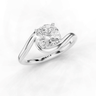 Elderflower Round Cut Diamond Rubover Solitaire Ring