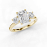 Forget-Me-Not Emerald Cut Diamond Trilogy Ring