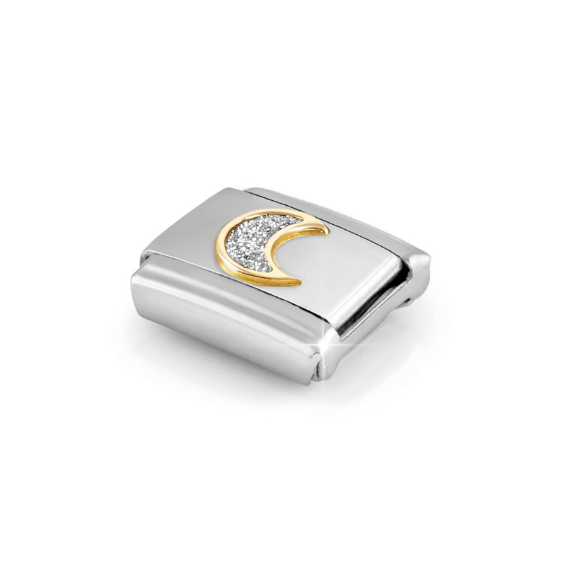 Nomination Glitter Moon 18ct Gold and Stainless Steel Composable Charm