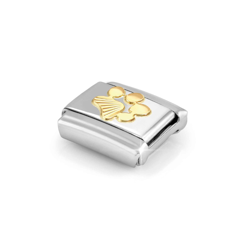 Nomination Etched Detail Paw Print 18ct Gold and Stainless Steel Composable Charm