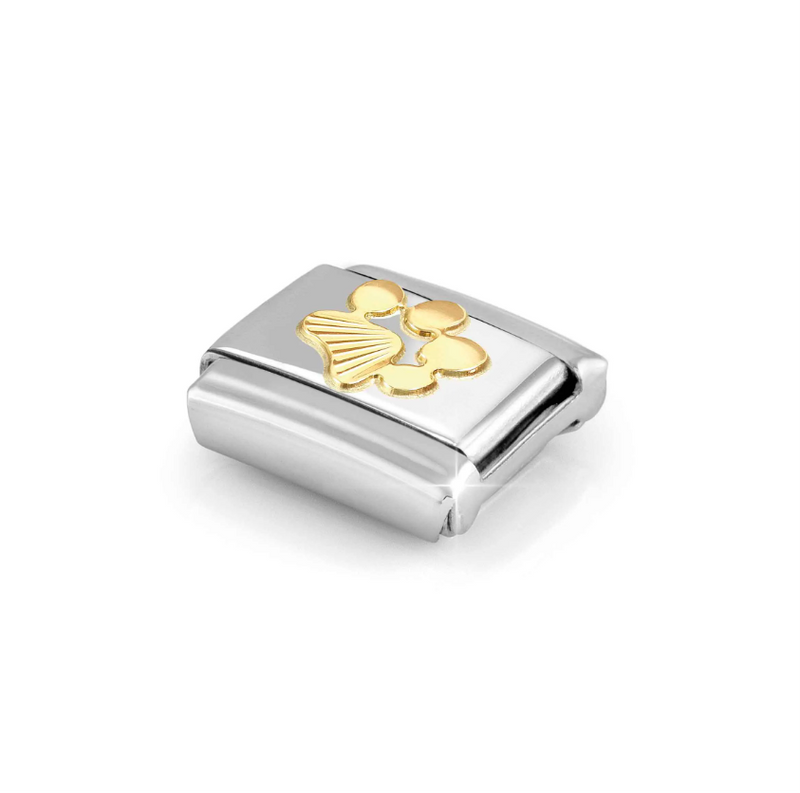 Nomination Etched Detail Paw Print 18ct Gold and Stainless Steel Composable Charm