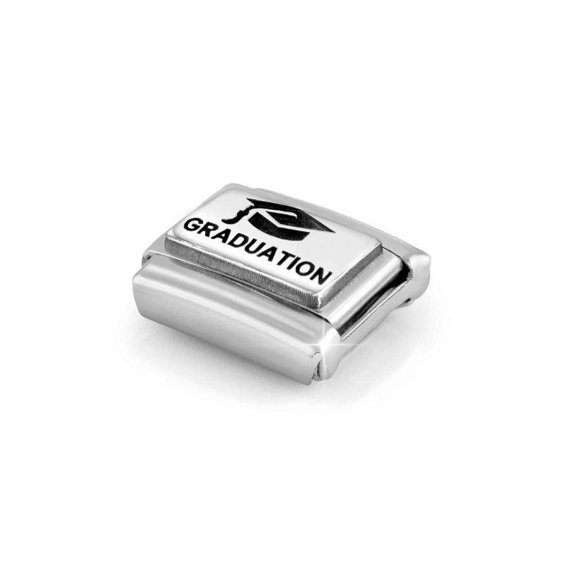 Nomination Graduation with Hat Sterling Silver and Stainless Steel Composable Charm