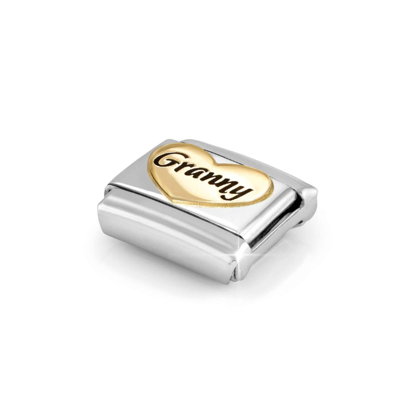 Nomination Granny Heart 18ct Gold and Stainless Steel Composable Charm