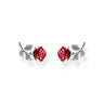 Thomas Sabo Sterling Silver Red Rose Romance Stud Earrings