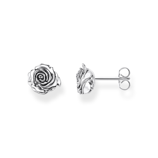 Thomas Sabo Sterling Silver Midnight Rose Stud Earrings