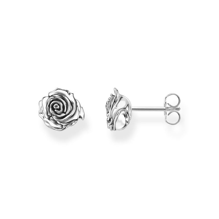 Thomas Sabo Sterling Silver Midnight Rose Stud Earrings