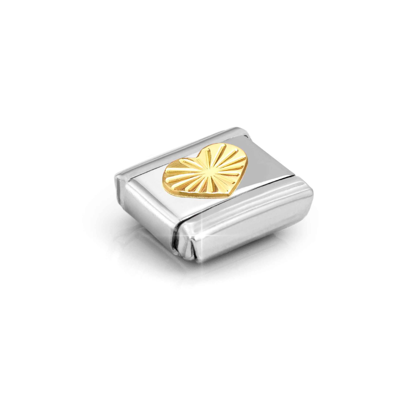Nomination Heart 18ct Gold and Stainless Steel Composable Charm