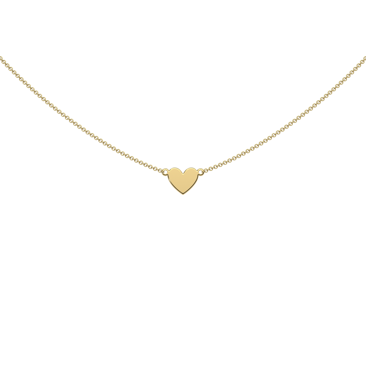 9ct Yellow Gold Engravable Gothic Heart Necklace
