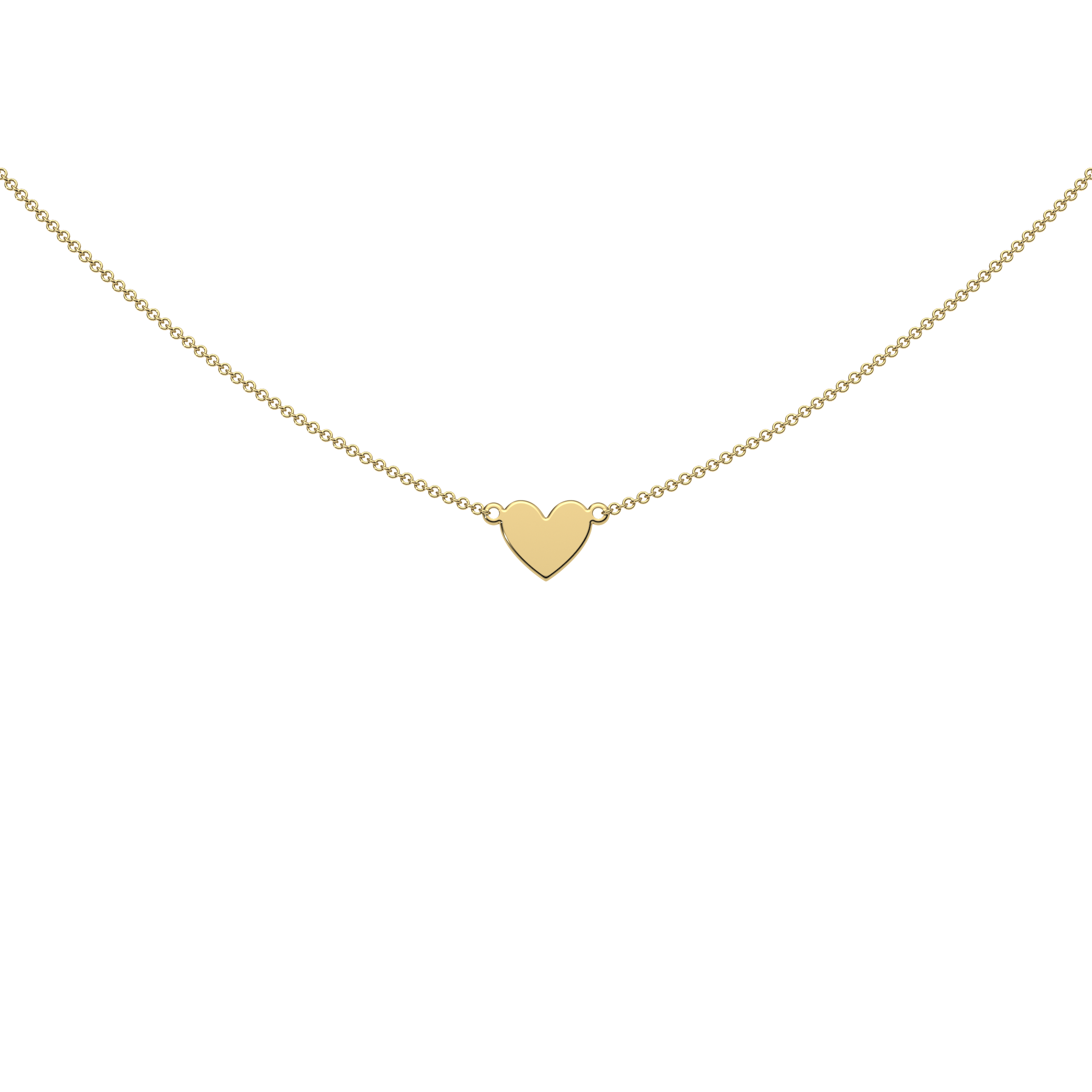 9ct Yellow Gold Engravable Gothic Heart Necklace