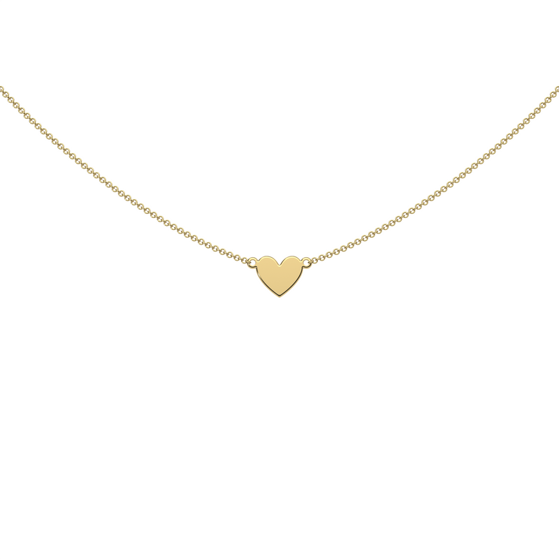 9ct Yellow Gold Engravable Gothic Heart Necklace