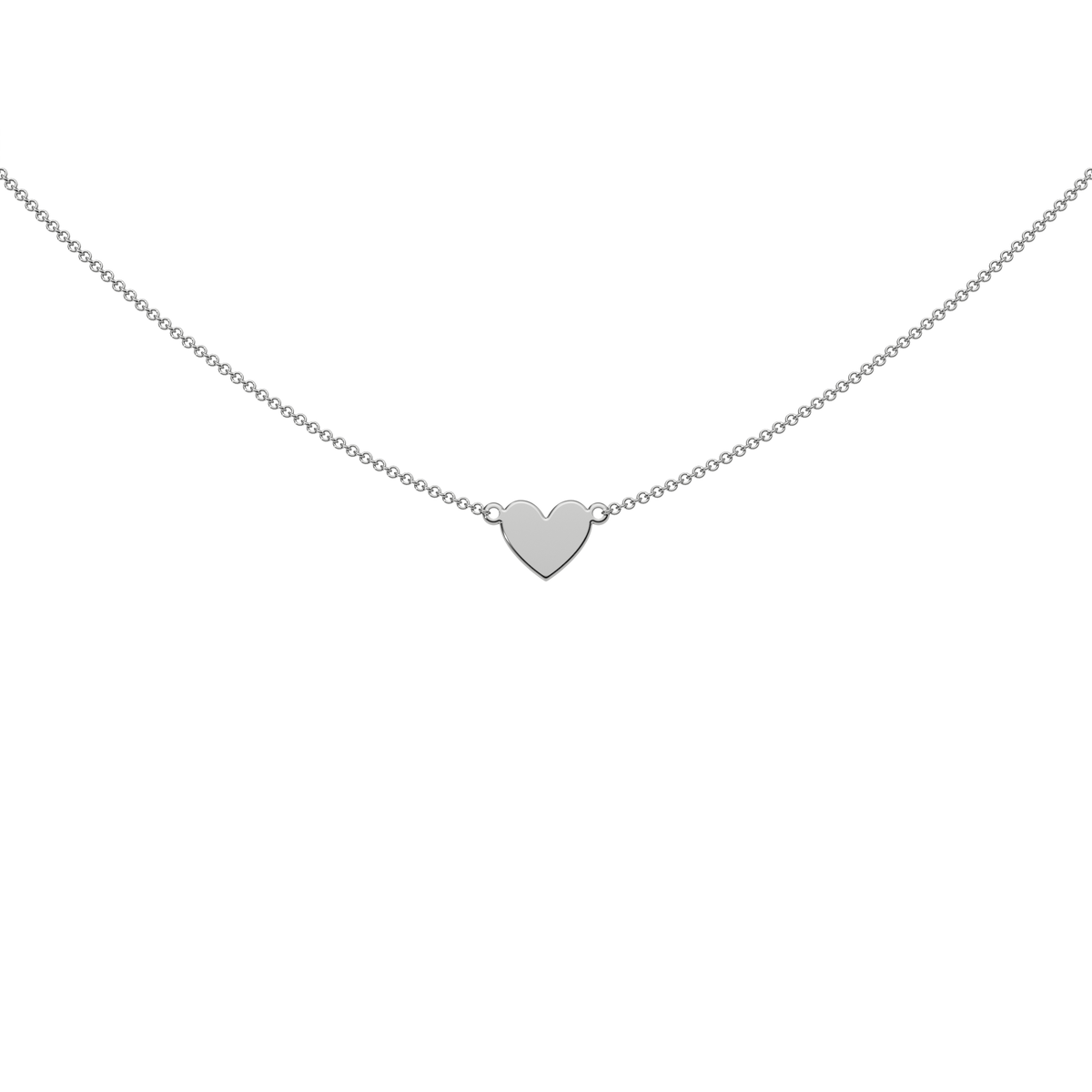 9ct White Gold Engravable Gothic Heart Necklace