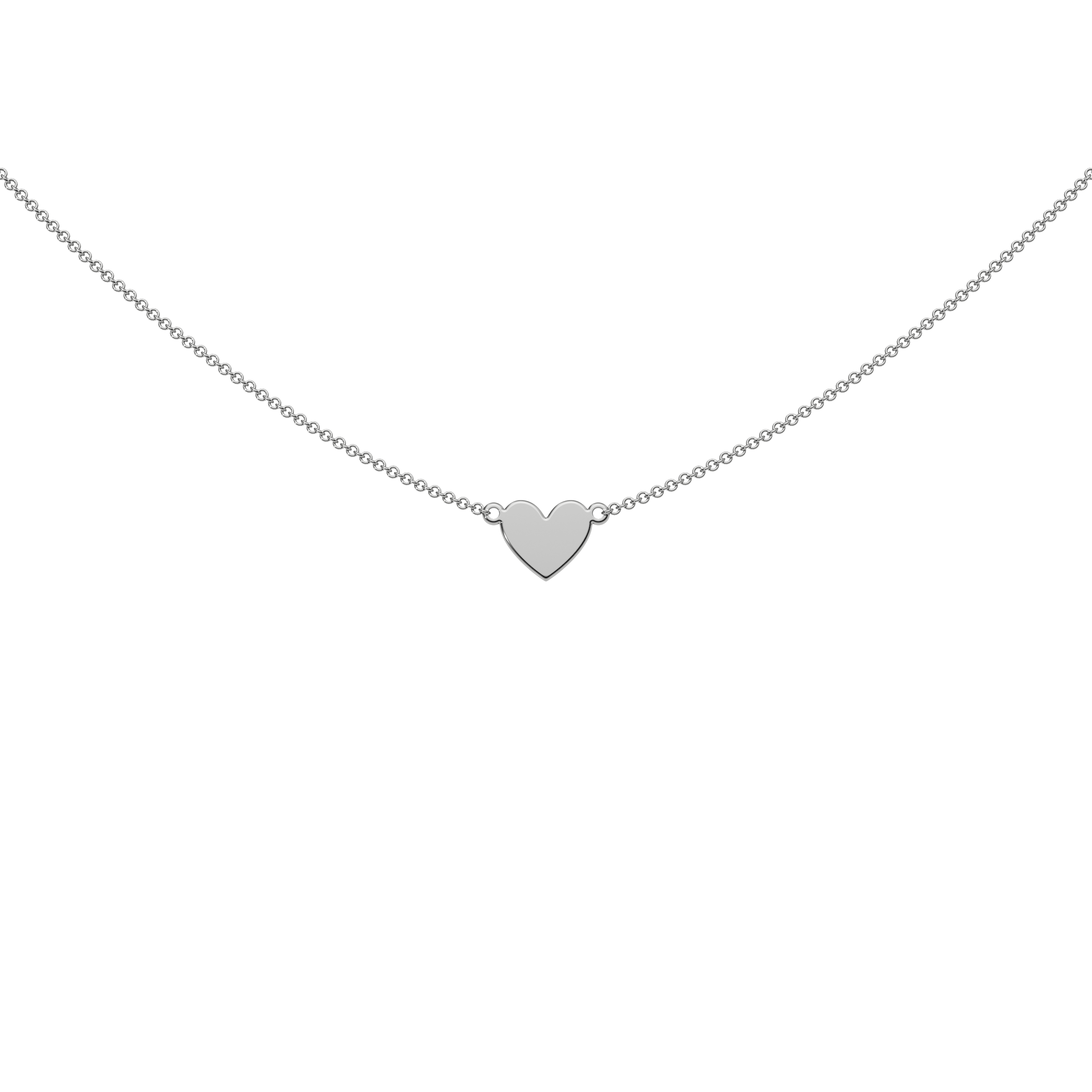 9ct White Gold Engravable Gothic Heart Necklace