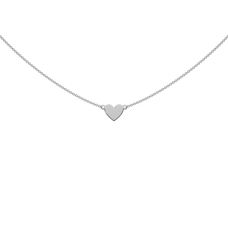 9ct White Gold Engravable Gothic Heart Necklace
