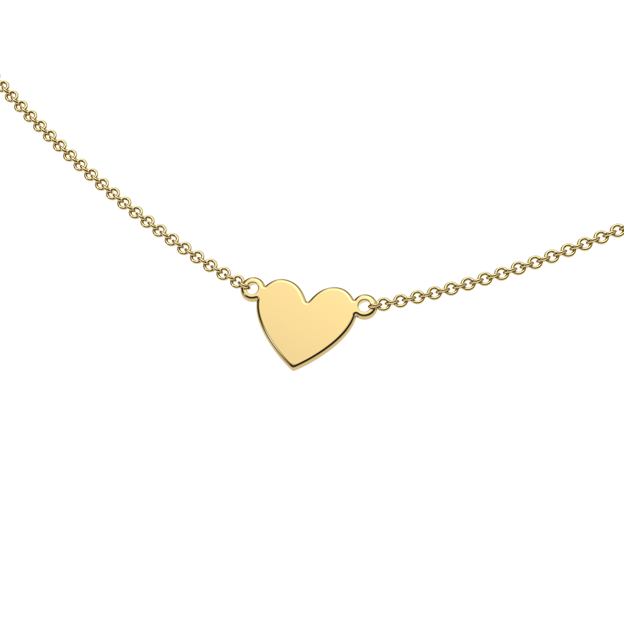 9ct Yellow Gold Engravable Gothic Heart Necklace
