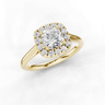 Hyacinth Cushion Cut Diamond Halo Ring