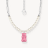 Thomas Sabo Sterling Silver Pink Haribo Goldbear and Pearl Necklace