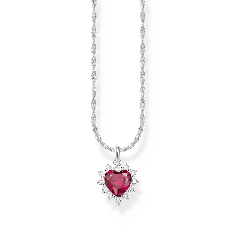 Thomas Sabo Sterling Silver Lab Ruby Romance Necklace