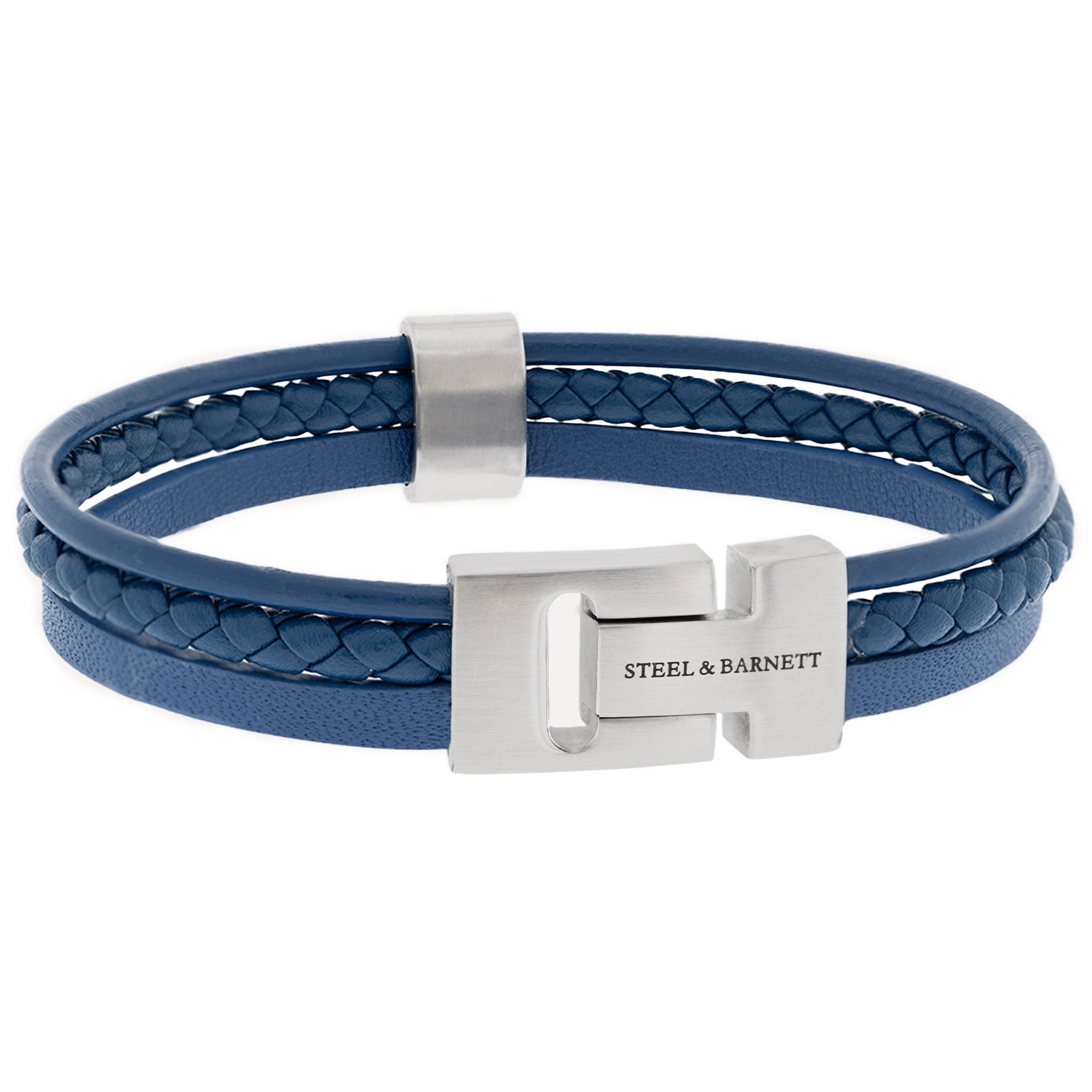 Steel & Barnett Multi Strand Blue Leather Bracelet (Size M)