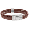 Steel & Barnett Multi Strand Peanut Leather Bracelet (Size M)