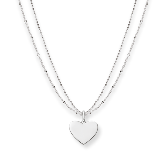 Thomas Sabo Sterling Silver Double Chain Heart Necklace