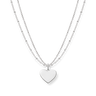Thomas Sabo Sterling Silver Double Chain Heart Necklace