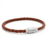 Steel & Barnett Thin Braided Peanut Leather Bracelet (Size M)