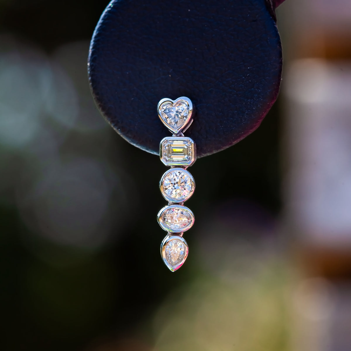 9ct White Gold 0.9ct Mixed Cut Lab Diamond Drop Earrings