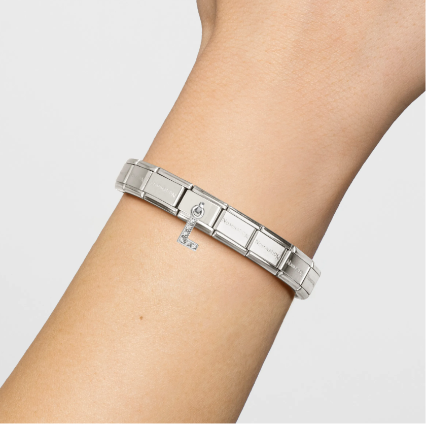Nomination Letter L Pendant Sterling Silver and Stainless Steel Composable Charm