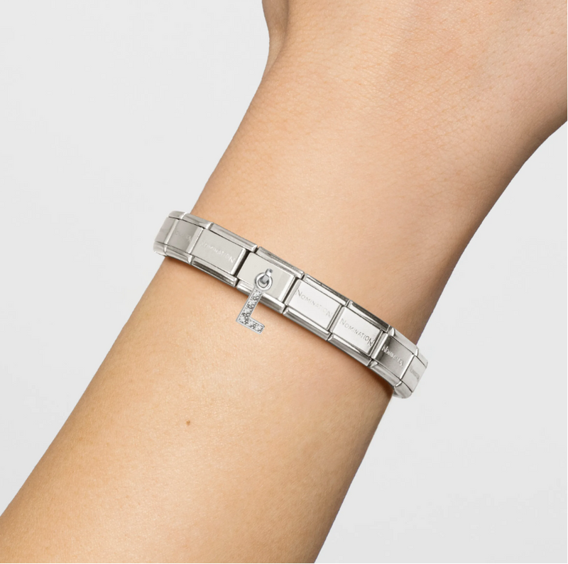 Nomination Letter L Pendant Sterling Silver and Stainless Steel Composable Charm