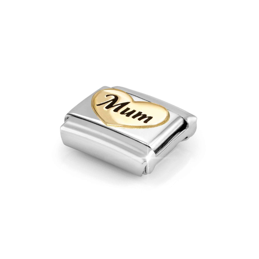Nomination Mum Heart 18ct Gold and Stainless Steel Composable Charm