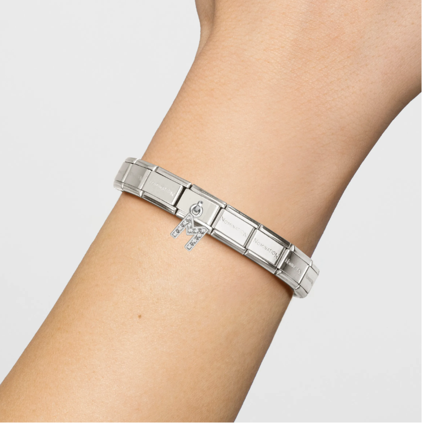 Nomination Letter M Pendant Sterling Silver and Stainless Steel Composable Charm
