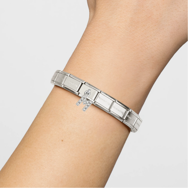 Nomination Letter M Pendant Sterling Silver and Stainless Steel Composable Charm