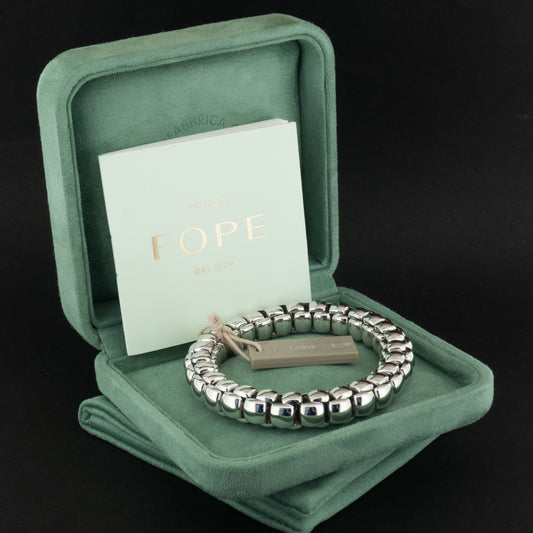 Fope Flex’It Luna 18ct White Gold Bracelet Medium - Unworn Box & Papers