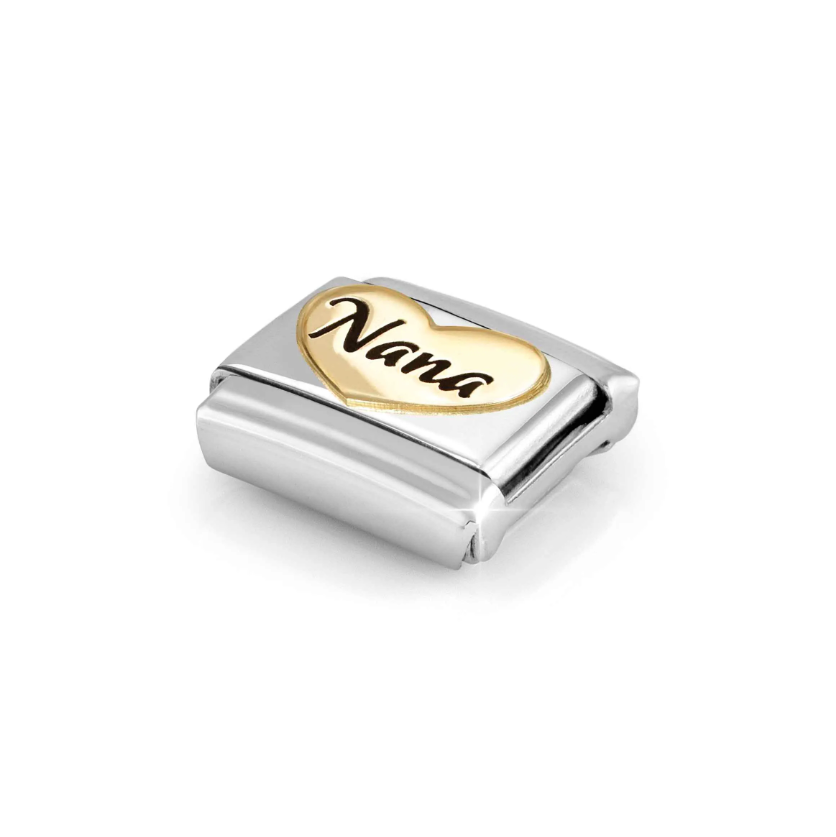 Nomination Nana Heart 18ct Gold and Stainless Steel Composable Charm